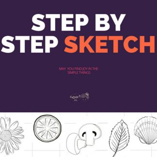 Step by Step Sketch for Seniors.This 11-page PDF comprises a step by step sketch guide of the orange, flower, mushroom. leaf and seashell. Each exercise comes with a pictorial step by step guide.